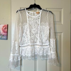 White lace shirt